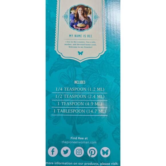 Pioneer Woman Stoneware Timeless Beauty Measuring Spoons Pack of 4 - Picture 4 of 5